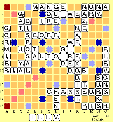 Drew vs Hamblin: Final board position